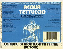 Acqua Tettuccio etichetta azzurra codice a barre farmaceutico (EAN 13) con data 1999 TMC