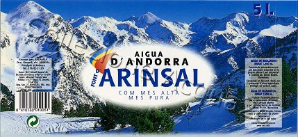 Aigua d'Andorra, Fonte d'Arinsal (best befor end 2003) pet Nat 5,0 L + 1,5 L