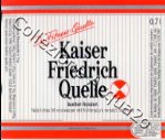 Kaiser Friederich Quellle (analysis 2001) - Quellort Roidstort - 0,7 L