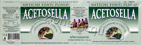 Acetosella Antiche Fonti Plinio (analisi 2002) Pet Friz 1,5 L