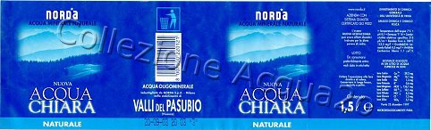 Nuova Acqua Chiara (analisi 1997) etichetta blu - pet Nat 1,5 L