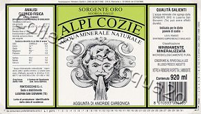 Alpi Cozie (analisi 1998) - label green - VE Friz 0,92 L