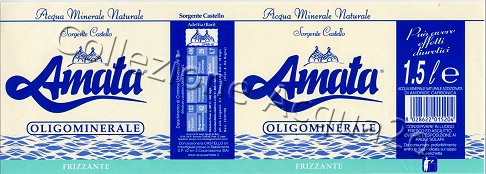 Amata, Sorgente Castello (analisi 1999) - etichetta fondo bianco- PET Friz 1,5 L + 0,5 L