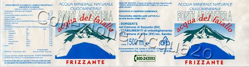Fonte Argentiera (analisi 19979 -Acqua del Faiallo- pet Friz 1,5 L