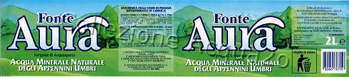 Fonte Aura, Sorgente di Acquasparta (analisi 1998) -etichetta trasparente- pet Nat  2,0 L