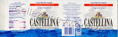 Castellina, Antica Fonte di Castelpizzuto (analisi 1998) -con valori analitici evidenziati in rosso- pet Leg Friz 2,0 L