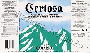 Certosa Fonte Camarda (analisi 1999) vetro Friz 0,92 L + 0,45 L