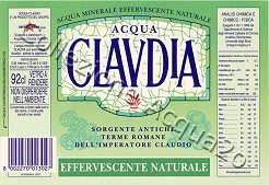 Acqua Claudia (analisi 1996) vetro Nat 0,92 L