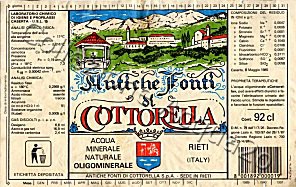 Antiche Fonti di Cottorella (analisi 1985) vetro Nat 0,92 L