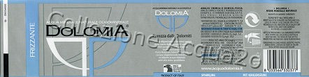 DOLOMIA (analisi 2006) etichetta plastificata fondo grigio PET Friz 1,0 L + 0,5 L   [131109]