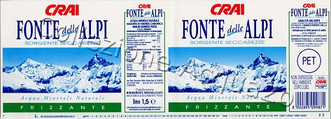 Fonte delle Alpi, Sorgente Seccarezze (analisi 1998) x CRAI- PET Friz 1,5 L