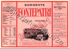 Sorgente Fontepatri  (analisi 1971) vetro Nat ? L