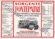 Sorgente Fontepatri  (analisi 1991) vetro Friz 0,92 L