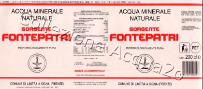 Sorgente Fontepatri  (analisi 1991) pet Nat 2,0 L