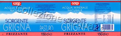 Sorgente Grigna (analisi 1999) -Coop- pet Friz 1,5 L