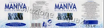Maniva (analisi 1999) -Sorgente Alpina- pet Friz 1,5 L + 0,5 L