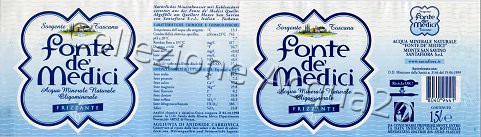 Fonte de' Medici (analisi 1998) -Sorgente Toscana- Pet Friz 1,5 L