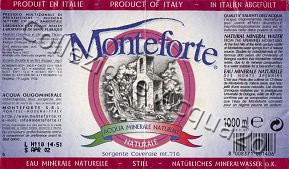 Monteforte, Sorgente Coveraie (analisi 1994) VE Nat 1,0 L