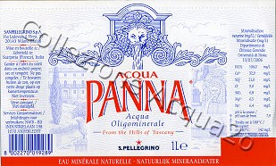 Acqua PANNA (analisi 2006) -Exp Belgium- VE Nat 1,0 L    [210308]     