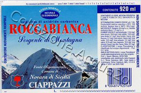 Roccabianca Sorgente di Montagna (analisi 1999) vetro Nat 0,92 L + 0,46 L