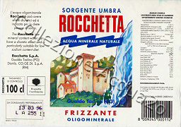 Rocceta Sorgente Umbra (analisi 1989) VE Friz 1,0 L