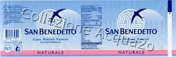 San Benedetto (analisi 1998) -etichetta plastificata tipog G- pet Nat 0,5 L