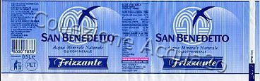 San Benedetto (analisi 2000) -meno dello 0,0007% di sodio- etichetta plastificata- pet Friz 0,5 L