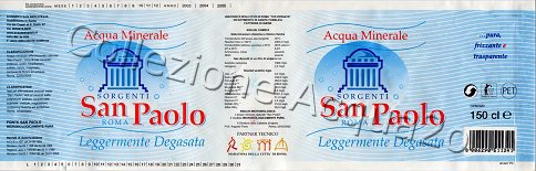 Sorgenti San Paolo (analisi 2002) pet Legg Degassata 1,5 L
