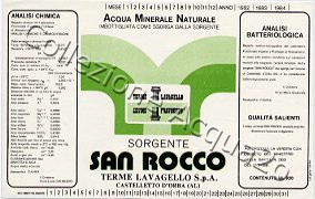 Sorgente San Rocco (analisi 1978) vetro Nat 0,92 L