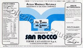 Sorgente San Rocco (analisi 1983) vetro Friz 0,92 L