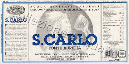 S.Carlo Fonte Aurelia (analisi 1992) vetro Nat 0,92 L
