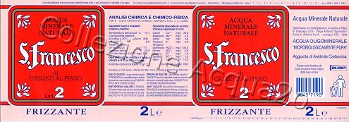 San Francesco (1997) -scritte bianche in riquadro rosa 2 barre rosse su fondo rosa- pet Friz 2,0 L L