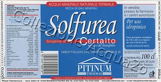 Solfurea Sorgente di Certalto (analisi 2001) -per uso idropinico-  VE Nat 1,0 L   [071007]