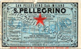 S.Pellegrino (analisi 1970) - Servizio Speciale per la: Compagnia Internazionale Carrozze Letti - VE Friz 0,45 L [020106]