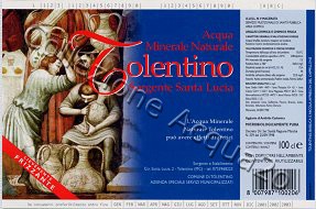 Tolentino, Sorgente Santa Lucia (analisi 1998) vetro Legg Friz 1,0 L
