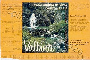 Valbina (analisi 1978) vetro Legg Friz 0,92 L