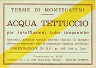 Acqua Tettuccio per insuflazioni tubo-timpaniche