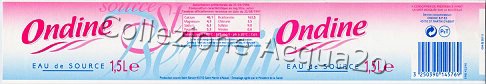 Ondine, source St Benoit (analysis 1997) eds PET Nat 1,5 L + 0,5 L + 5,0 L