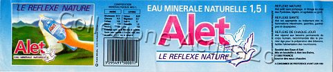 Alet (best before 1992) -la reflexe nature- PET Nat 1,5 L