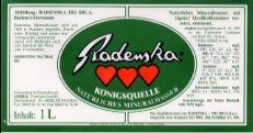 radenska (analysis 1993) exp Germany 1,0 L
