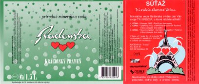 Radenska (analysis 1993) kral'ovsky pramen EXP Slovakia PET 1,5 L