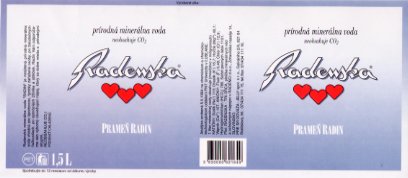 Radenska (analysis 1994) pramen radin EXP Slovakia PET 1,5 L