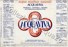 ACQUAVIVA Sorgenti di (analisi 1973) VE Nat 0,92 L + 0,18 L    [010408]