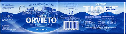 Fonti di Orvieto, Sorgente Tione (analisi 2004) PET Nat 2,0 L + 1,5 L + 1,0 L + 0,5 L   [200208]