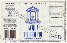 Acqua di Tempio (analisi 1993) PET Nat 1,0 L