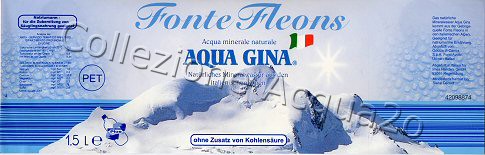 Acqua Gina, Fonte Fleons (analisi 2001) Export Germany - PET Nat 1,5 L