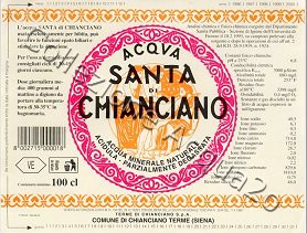 Acqua Santa di Chianciano (analisi 1993) vetro Parz.Degass 1,0 L