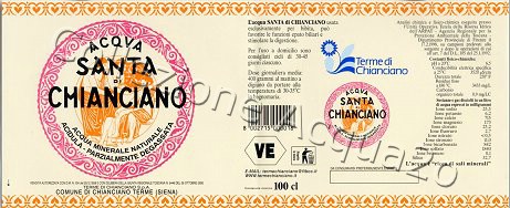 Acqua Santa di Chianciano (analisi 1998) vetro Parz.Degass 1,0 L