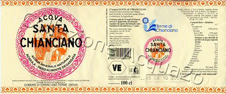 Acqua Santa di Chianciano (analisi 2003) VE Parz.Degass. 1,0 L