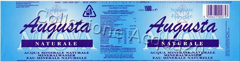 Nuova Augusta, Sorgente Fornace (analisi 2004) PET Nat 1,5 L [271005]